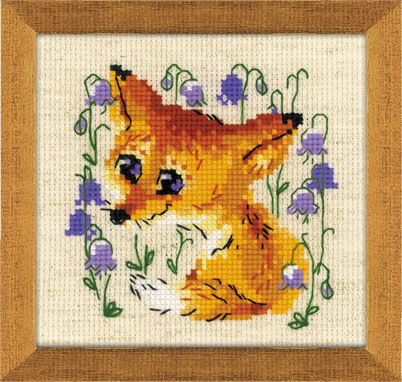 RIOLIS - Little Fox 1776, Cross Stitch Kits 5,12" x 5,12", Cross Stitch Kits for Beginners & Advanced, Crossstitching Kit Adult, Embroidery Counted Stitching Kit - Image 1